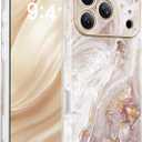 GVIEWIN for iPhone 17 Pro Case Compatible with MagSafe, [Full Camera Protection][Military-Grade Protection] Shockproof Protective Slim Magnetic Marble Phone Case for 17 Pro 6.3", Pearlescent/Gold