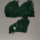 Avidlove Lingerie Set Women's Sexy Lingerie 2 Piece Lace Sheer Underwear Bra and Tie-Strap Panties Set Green, Small