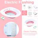 Electric Sitz Bath, Sitz Bath for Hemorrhoids, Sitz Bath for Toilet Seat, Sitz Bath for Postpartum Care, Sits Bath Kit for Women, Automatic Flushing, Foldable, Fits Universal Toilet (Pink Electric)