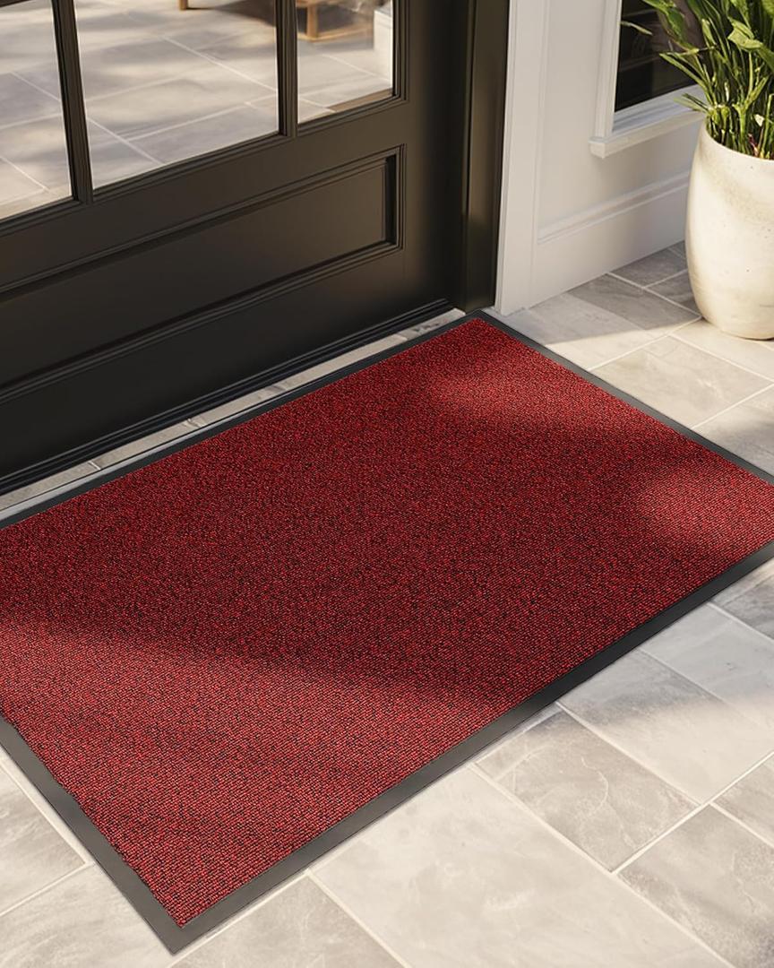 Color&Geometry Large Outdoor Mat for Front Door Entrance Outside Home Entryway Entry Waterproof Patio Heavy Duty Doormat Welcome Matt - 31"x47" Red (2'7" x 3'11" (Rectangular), Blended Red)