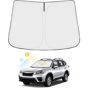 Windshield Sun Shade for Subaru Forester 2019-2024 Accessories Thicken 6-Layer Foldable Front Window Sunshade Sun Visor Protector Block UV Rays Keep Vehicle Cool