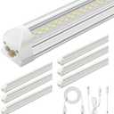 ELEKICO 6 Pack 50w 4ft Led Shop Light, Super Bright 7500lm 5000k V Shape 4' Led Shop Lights, Linkable 4 Foot Led Shop Lights for Garage Warehouse, Supermarket, Basement, Barn, Storage Area