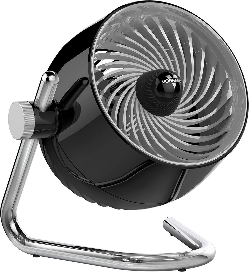 Vornado Pivot3 Compact Air Circulator Fan with Pivoting Axis, 3 Speed Settings, Removable Grill for Cleaning, Perfect for Home, Office, Dorm Use, Black, Medium