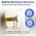 HOME SO Suction Cup Hooks for Shower & Bathroom Towel Holder 4-Pack Suction Cups Hooks for Hanging Towels, Robes, & Coats - Tiles, Glass Door or Mirror Shower Hooks & Towel Hooks Organizer - Gold