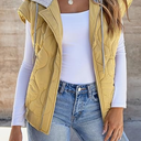 EVALESS Puffer Vest Women Cropped Hooded Zip Up Quilted Sleeveless Jackets 2025 Fall Lightweight Coat with Pockets, 2XL
