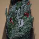 3 Ft Pre-Lit Christmas Tree, Artificial Christmas Trees with Lighting Snowman Base, Snow Flocked Xmas Trees with 70 LED Lights, Battery Operated and Timer Function, Christmas Decoration for Home