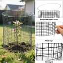 6 Sets of 18'' x 12'' Garden Plant Protectors from Animals with Detachable Covers Metal Plant Cage Chicken Wire Cloche with Ground Stakes and Nylon Tie Wire Plant Cage to Keeping Bunny Animals Out