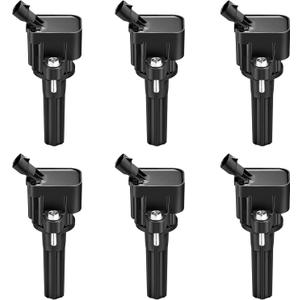 BDFHYK Ignition Coils Pack Compatible with 2006-2009 GMC Envoy XL,Compatible with Chevy Trailblazer EXT,9-7x,Rainier,Ascender l6 4.2L Coil for UF497 12612369 Set of 6