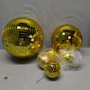 Mirror Gold Disco Ball: Large Bright Hanging Mirror Ball 6 Pcs Reflective Disco Ball Ornaments- Bars Stages 70s KTV Shows Dance Music Festivals Decoration (10'', 8'', 3.2'')