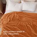 Bedsure GentleSoft Queen Blanket for Bed - Cozy Soft Fall Blankets for Women, Cute Large Fall Throws for Girls, Orange, 90x90 Inches