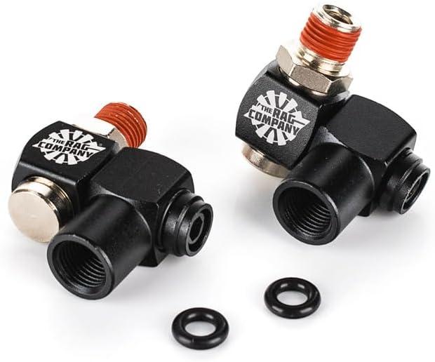 The Rag Company Ultra Air Hose Swivel Kit - Easily Maneuver Air Compressor Tools in Small Spaces with Universal Adapters - 2 pk