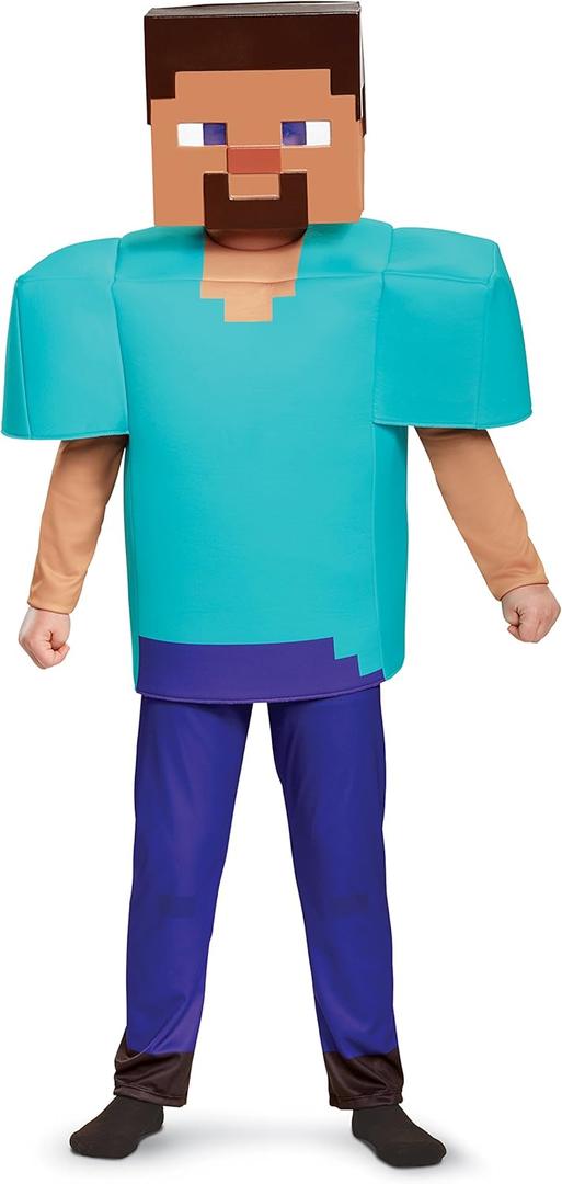 Disguise Steve Deluxe Minecraft Costume, Multicolor, Small (4-6)