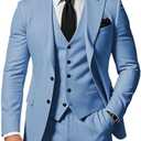 SPTALLFITJSV Men's 3 Piece Suits Slim Fit Peak Lapel 2 Button Blazer Jacket Vest Pants Set Wedding Business Prom Party Suit Large