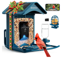 BIRDLEGEND® BL01 Bird Feeder with Camera Solar Powered, Free AI Smart Camera Bird Feeder with 64GB Card DIY Add-ons 1080P Live Auto Capture Videos Pictures, Gifts for Birdlover Mom Dad, 2.4GHz WiFi