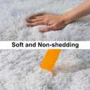 Ultra Soft Runner Rugs with Upgraded Non-Slip Rubber Backing & Thick Memory Sponge, 2x6 Feet Fluffy Shag Throw Area Rug for Bedroom Hallway Living Room Tie-dye Light Grey