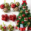 6 Sets 54 Pcs Christmas Ball Ornaments for Tree Pre Strung Candy Plastic Xmas Tree Decorations Shatterproof Christmas Balls Ornaments for Hanging Holiday Indoor Outdoor Home(Lime Green)