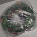 Light up Christmas Wreath, Pre-Lit Artificial Wreath for Christmas Door Decoration, Battery Operated Xmas Wreath with Timer, 20LED Warm Lights for Outdoor, Indoor Wall, Fireplace Decor (15.76Lx15.76Wx3.94H, Green Leaves&red Berries)