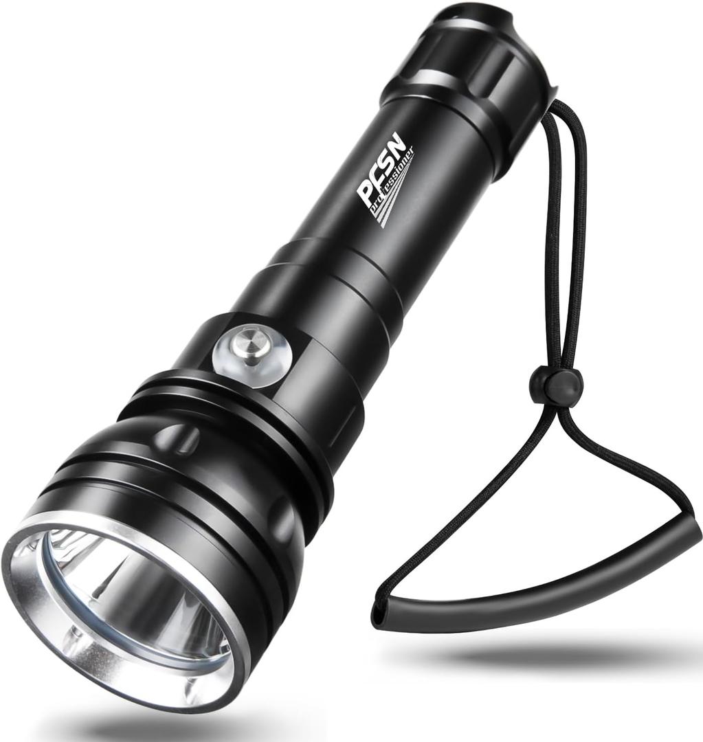 Scuba Dive Light Diving Flashlight High Lumens Underwater Flashlight 150m Waterproof, 400m Long Throw Beam Diving Light, Best Rechargeable Dive Torch for Diver Snorkeling, Caving