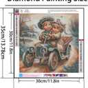 4 x GXGLLPZBY 5D Diamond Painting Kits for Beginners, DIY Retro Car Diamond Art Kits for Adult, Suitability Full Round Diamond Dot Gem Art Kits, Home Wall Decoration 13.78x13.78 Inches