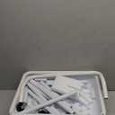 Buzowruil 4-Tier Rolling Utility Cart, Storage Cart with Handle Multi-Purpose and Locking Wheels,with Hanging Basket and Hook for Office, Kitchen, Bathroom,White