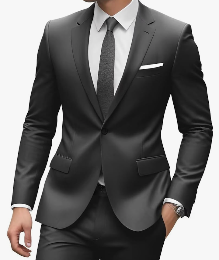 Mens 2 Piece Suit Men Classic Fit Wedding Prom Mens Suits Sets One Button Suits for Men 2025 M
