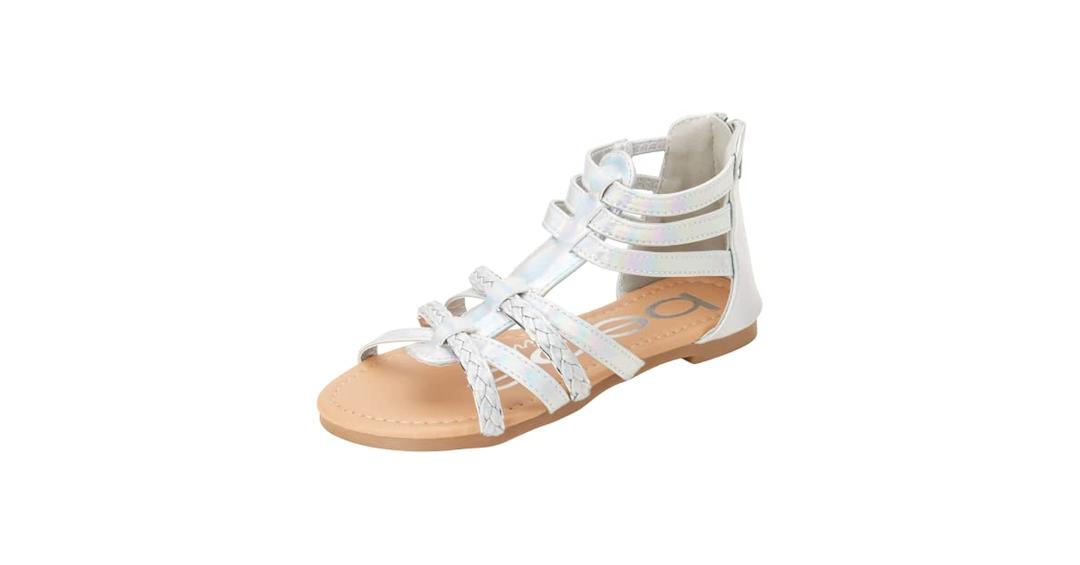 SODA Girls Sandals - Cute Open Toe Braided Strappy Gladiator Summer Sandals, Flower Girl Dress Shoes for Easter Beach Party 5