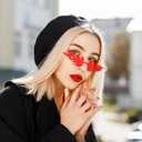 EBOOT 4/8 Pairs Fire Flame Glasses Rimless Flame Fire Sunglasses for Women Men Summer Beach Wedding Bridal Shower Party Decor (Red)