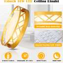 foucasal Modern LED Flush Mount Ceiling Light with Night Light Gold 13", 12.79inch Vertical Pattern