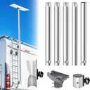 Starlink Gen 3 RV Ladder Mount Kit,10FT Starlink Gen 3 Flag Pole Mounting Kit,Fits 0.7 to 1.1 Inch RV Ladder Rails,Adjustable 5 Section Tubes,with Adapter,Simple Installation(for Gen)