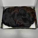 DOcute Pixie Cut Wigs Black And Brown Ombre Wig Linen Short Curly Wigs With Bangs Short Brown Wig Ombre Pixie Cut Wigs For Black Women(Black Mixed Brown)