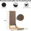 FUKUMARU Cat Scratcher, 18.9 Inch L Shape Cat Scratch Pad, Vertical Cat Scratcher Wall Mounted, Cat Scratching Cardboard with Ball Toy for Indoor Cats
