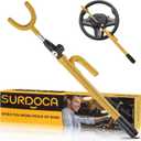 SURDOCA Upgraded Car Steering Wheel Lock Anti-Theft Device, Steering Wheel Locks for Car SUV Van, Easy Installation, Rubber Protection, Extendable Universal Security Device (XL-16.9" Extendable Length, Yellow)
