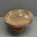 SOFE 11" Rustic Cake Stand, Round Vintage Cup Cake Stand, Natural Wood Cake Stand with Pedestal Dessert Display, Farmhouse Cake Holder Perfect for Weddings, Birthdays and Country Decor (10.6" x 10.6" x 6.7", Brown)