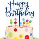 Cake Toppers Blue Happy Birthday Acrylic Cake Topper Deep Blue Birthday Party Supplies Party Cake Decorations