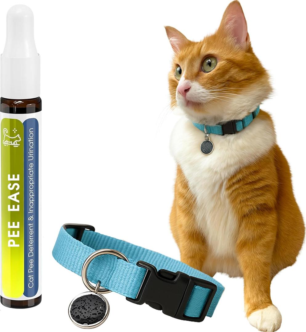 Cat Urination Deterrent Calming Collar, Anti-Pee & Anxiety Relief, Stop Cats from Urinating in House, Vet-Approved, Pet-Safe with Essential Oils (Niaouli)