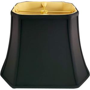 Royal Designs Rectangle Cut Corner Lamp Shade, Black, (6 x 8) x (9 x 14) x 10.5