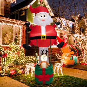 8 FT Inflatable Santa Claus & Reindeer Giant Hot Air Balloon