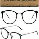 CLARIE Blue Light Blocking Glasses for Women | Dual Sided Anti Glare | Oversized Fashion | Gaming | Screwless | Spring Hinge (Black)