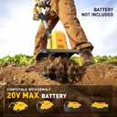 Cordless Tiller Cultivator, 360RPM Battery Powered Garden Cultivator, Compatible with Dewalt 20V Battery(Tool Only), Lightweight Electric Garden Tiller for Soil Cultivation, Lawn and Gardening