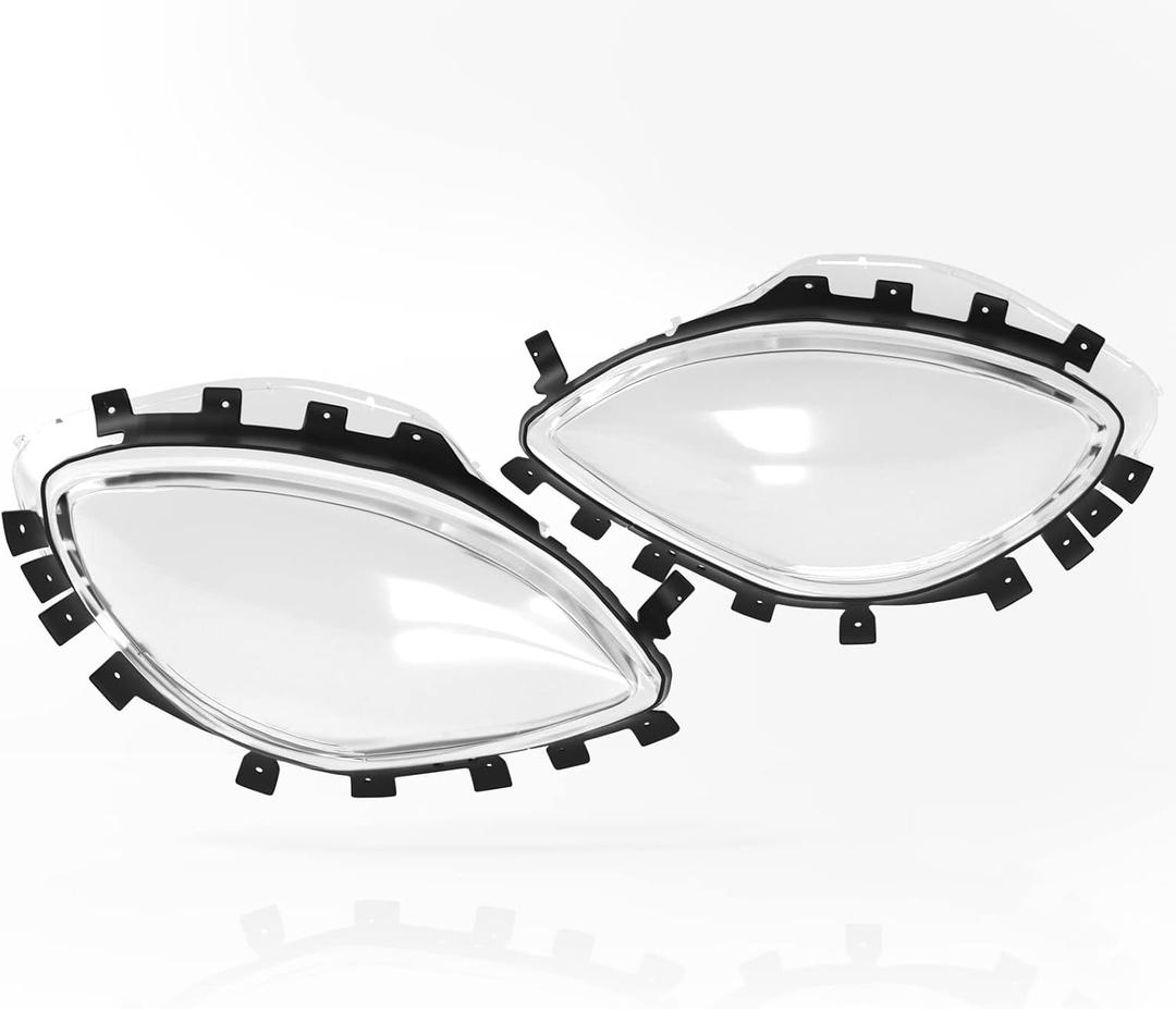 Topteng Headlight Replacement Lens Driver Passenger Left+Right PAIR For Corvette C6 2005 2006 2007 2008 2009 2010 2011 2012 2013 with Black Gasket Trims, Waterproof, Easy Installation, UV Protection