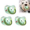 2025 3Pcs New Calming Dog Pacifiers Chew Toy, Pet Silicone Pacifiers, Pet Pacifier, Calming Dogs Chew Toy for Small Dogs, Puppy Pacifier for Small Dog (Green)