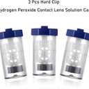 MUQING 3 Pieces Hydrogen Peroxide Contact Lens Cleaner Case, Eye Contact Lens Washer Machine, Portable Travel Size Vented Universal Protective Barrel-shaped Case