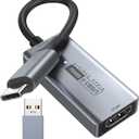 Newhope Video Capture Card, 4K HDMI to USB C 3.0 Capture Card, 1080P HD 60fps Live and Record Video Audio Grabber for Gaming, Streaming, Teaching, Video Conference (Grey)