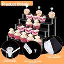 2Pcs Acrylic Risers Display Stand for Action Figures, 5 Tier Clear Display Collectibles Dessert Holder, Durable Showcase Display Shelf for Toys Jewels Figurines Cosmetics Decoration and Organizer