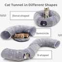 Cat Tunnel Bed for Indoor Cats with Washable Cushion Cat Cave Donut Tunnel with Fluffy Ball Big Round Tube Pet Playground Toys Soft Plush Peekaboo for Kitten, Cat, Puppy, Rabbit, Ferret（Moon Star）