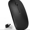 Wireless Mouse,Bluetooth Mouse for MacBook Pro/MacBook Air/Laptop/PC/Mac/iPad pro/Computer,Bluetooth 5.2/3.0 and 2.4GHz USB Type-C Receiver (Black)