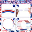 Sratte 12 Pcs Toy Hoop for Kid Detachable Adjustable Toy Hoop Colored Hoop Exercise Ring Plastic Circle for Kid Teen Gymnastics Dog Agility Equipment, Require Self Assembly(White, Blue, Red, 28 Inch)
