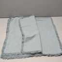 AmHoo Pack of 2 Linen Pillow Covers with Tassels Fringed Decorative Rustic Natural Throw Pillowcase Cushion for Couch Sofa Bedroom 20 x 20-Inch Cloud Blue