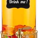 Drink Dispensers for Parties 1 Gallon, Beverage Dispenser with Stand, Glass Drink Dispenser With Stainless Steel Spigot + Marker & Chalkboard, Ideal for Lemonade, Juice, Tea, and Party Drinks