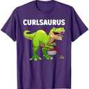 Funny Curling Art For Men Women Curler Curling Sport Lover T-Shirt (M, Purple)
